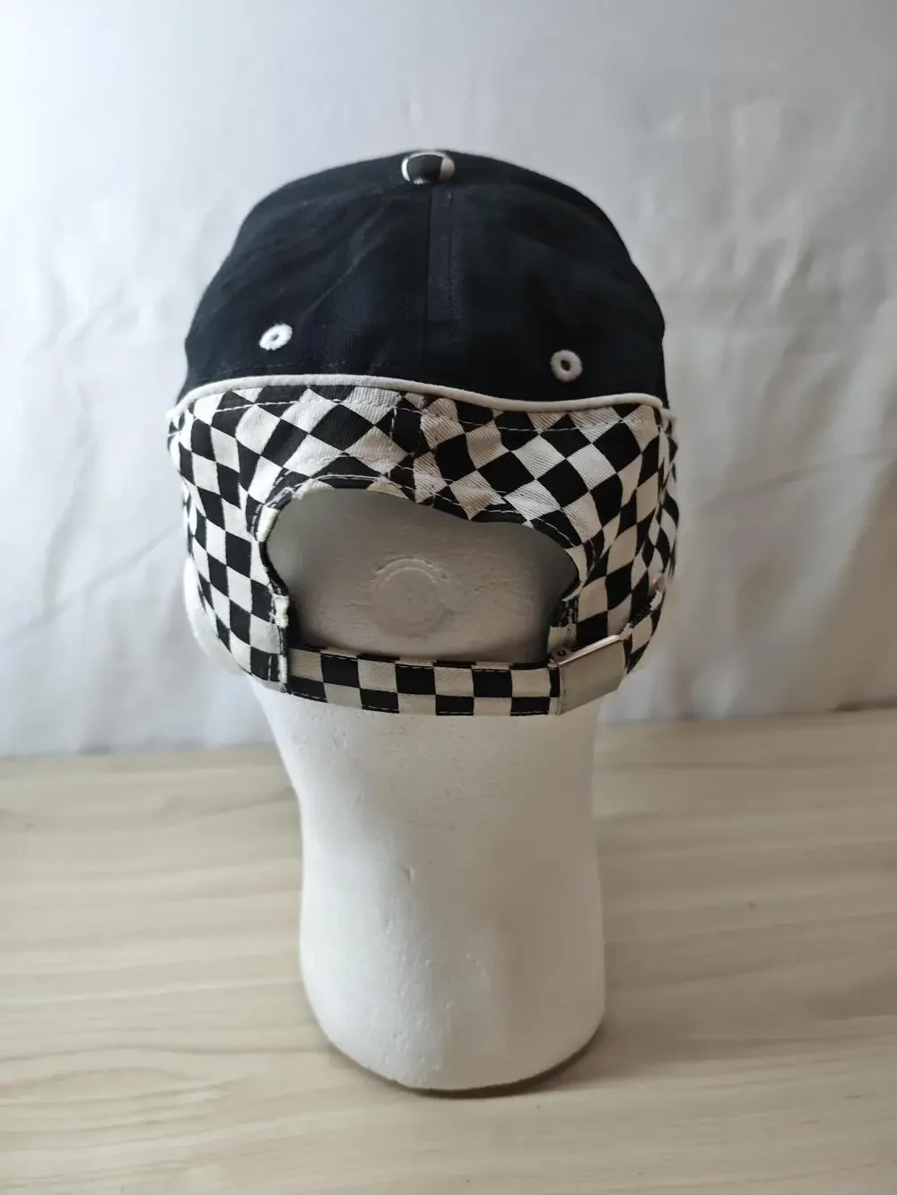 Circle Ten CTX Hat Cap Strap Back Black White Checkered Racing Embroidered Mens